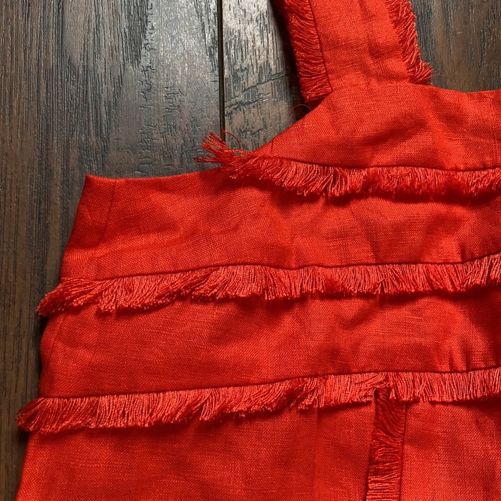 J. Crew Red Ruffle Tank Top - Picture 2 of 8